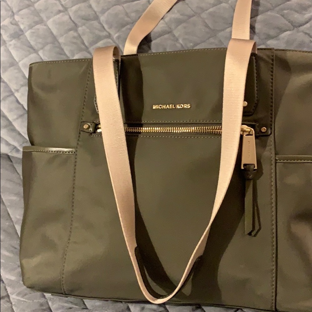 Michael Kors Nylon and leather trimmed tote